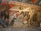 fresque de la Nativité dans la chapelle basse